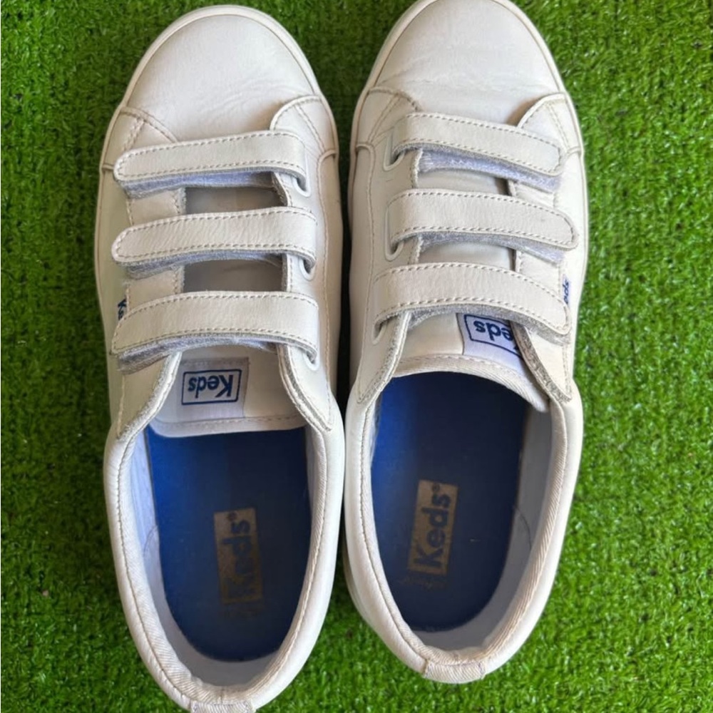 Keds Kids White Velcro Sneakers
